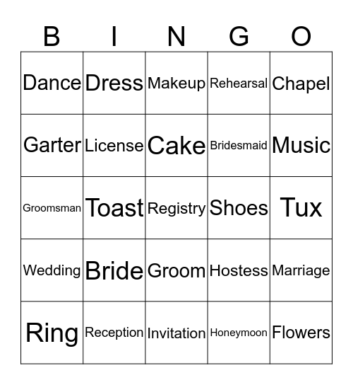 Andrea & Co. B Bingo Card