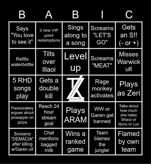 LB. SUBATHON BINGO Card