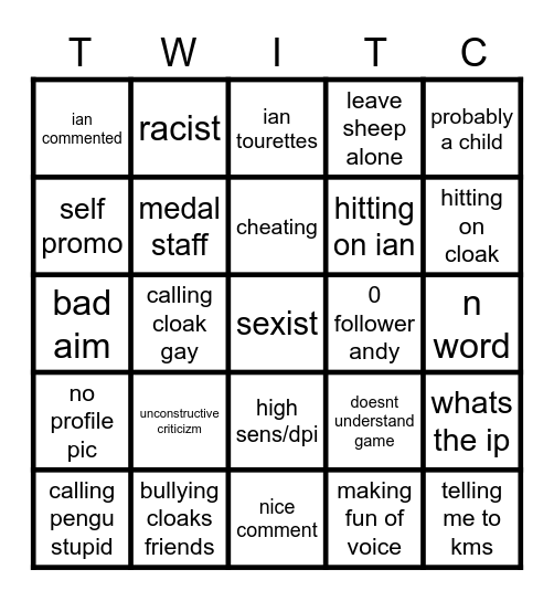 MEDAL COMMENTS Bingo Card