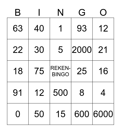 Doe je best! Bingo Card