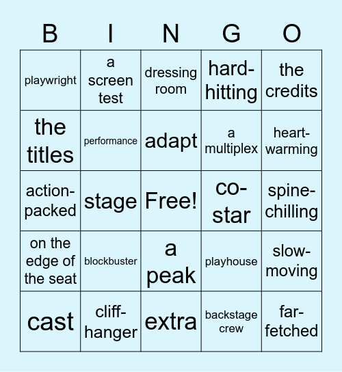 Cinema & Theatre Bingo Card