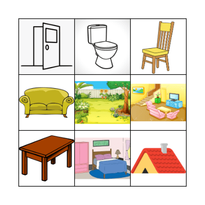 house and furniture Bingo Card