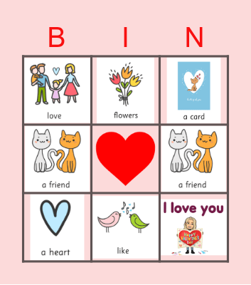 Valentine's day BINGO Card