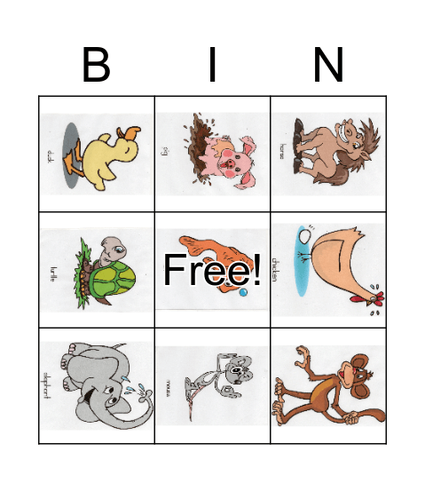 Animals Bingo Card