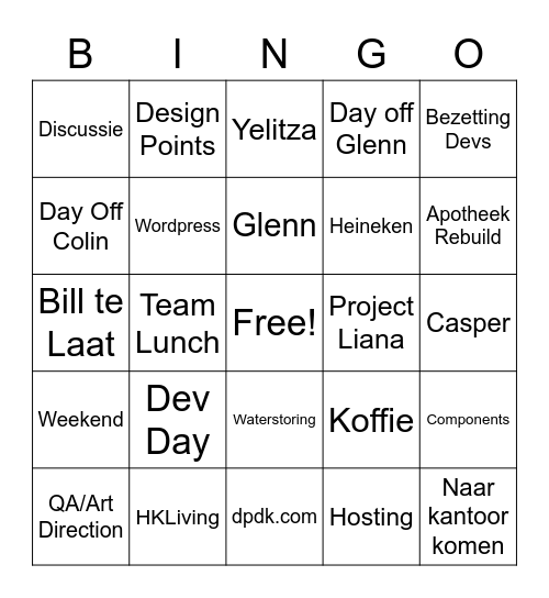 DPDK Tech Meeting BINGO Card