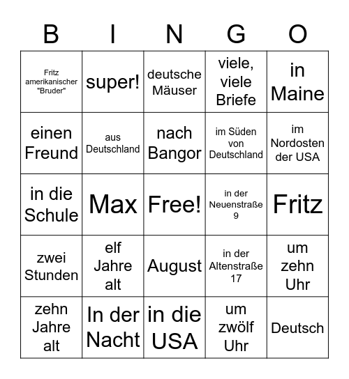 Kapitel 1-3 Bingo Card