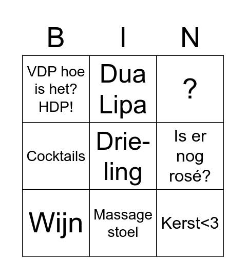 hoi Bingo Card