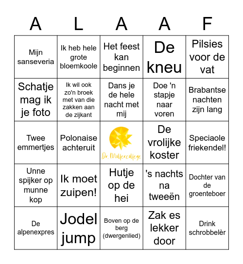 Moller carnavalsbingo! Bingo Card