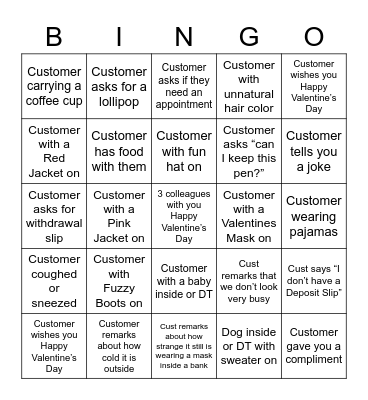 Akron East Fun BINGO Card