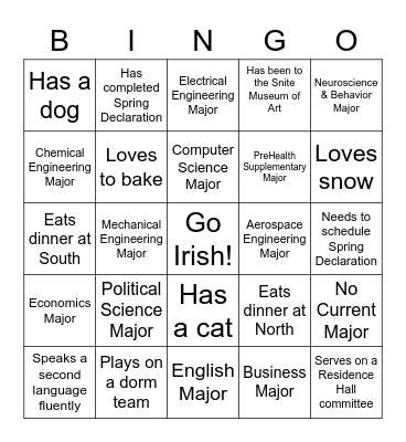 ND Networking! Bingo Card