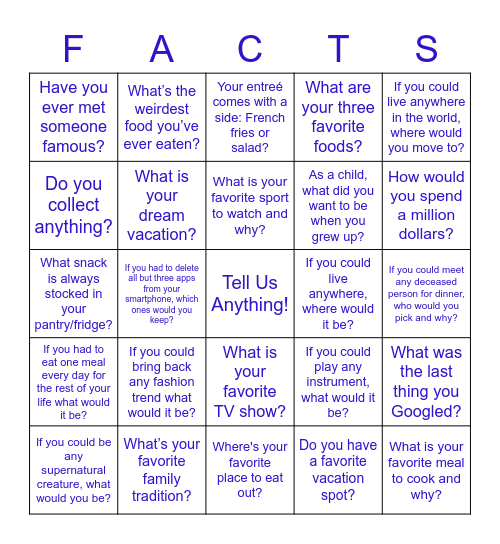 Auto Fun Fact Bingo! Bingo Card
