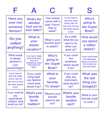 Auto Fun Fact Bingo! Bingo Card