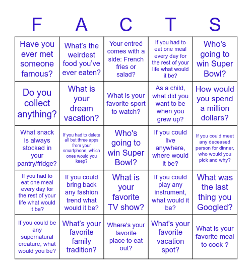 Auto Fun Fact Bingo! Bingo Card