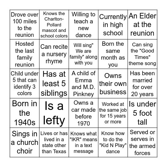 Pinkney fdsfdfdfdf Bingo Card