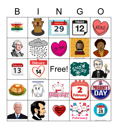 February Bingo Card