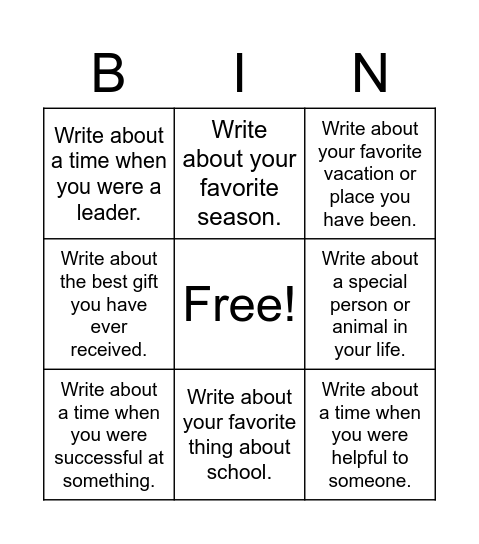 Detail Bingo (Informative Writing) Bingo Card