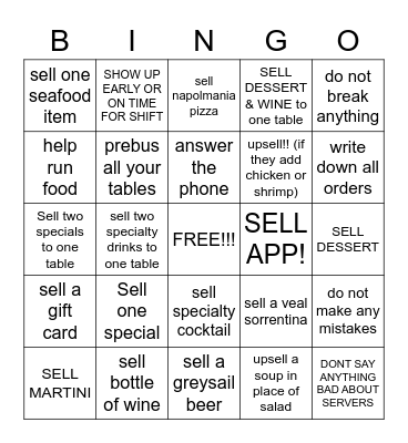 SERVER BINGO Card