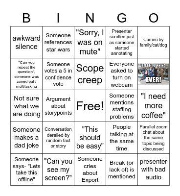 Twms PI1 2022 Planning Bingo Card