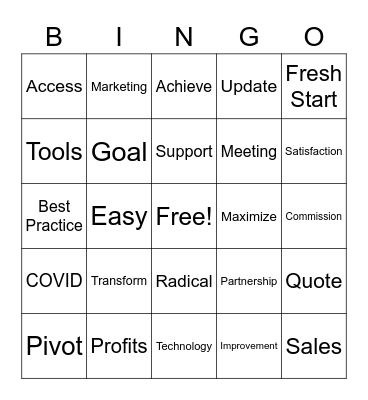 KICK OFF Bingo Card