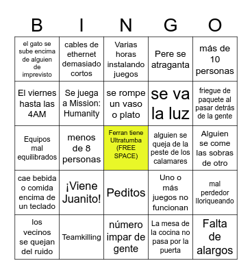 LAN 2022 Bingo Card