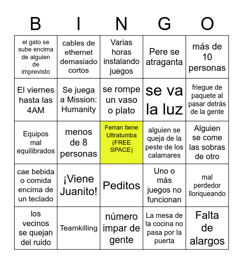 LAN 2022 Bingo Card