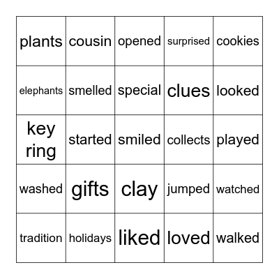 Nami's Gifts Bingo Card