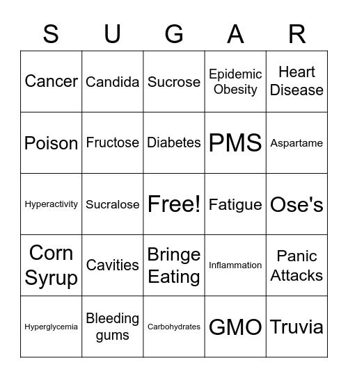 The Bittersweet Deets Bingo Card