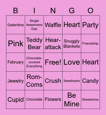 Galentines Day Bingo Card