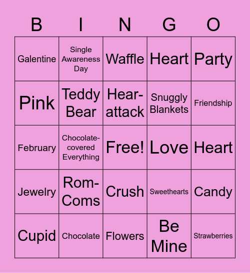 Galentines Day Bingo Card