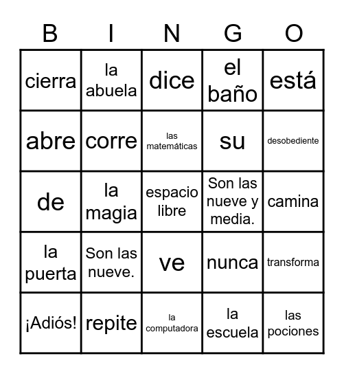 Traco (SOMOS Flex 1.3) Bingo Card