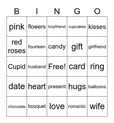 Valentine's Day Bingo Card