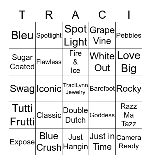 TraciLynn Jewelry Bingo Card