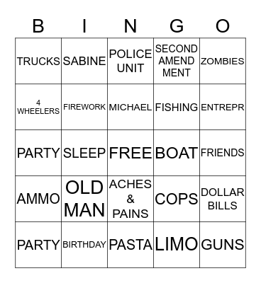 MICHAEL'S BIRTHDAY Bingo Card