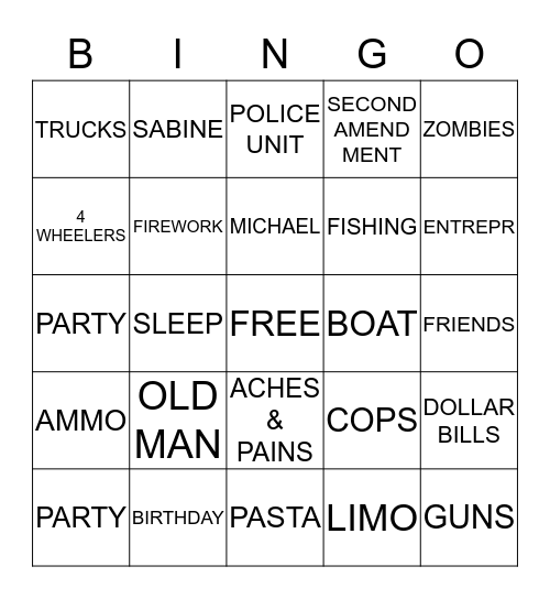 MICHAEL'S BIRTHDAY Bingo Card