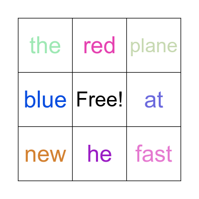 Sight Work Bingo Card