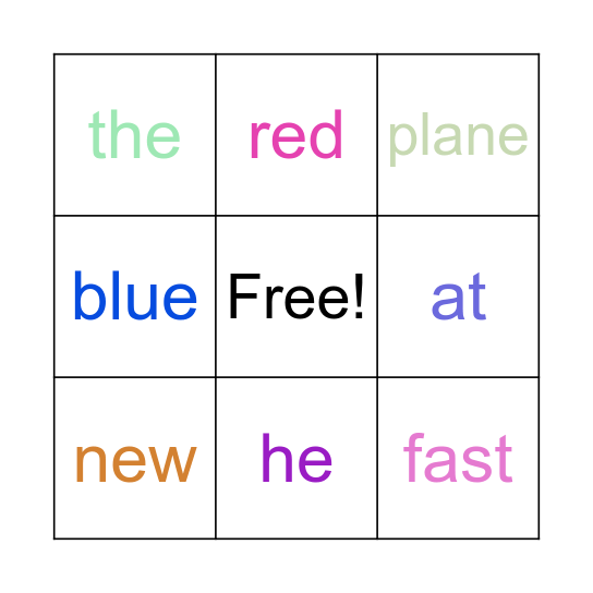 Sight Work Bingo Card