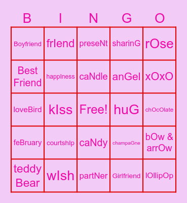 Valentines Day! Bingo Card