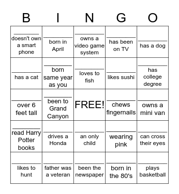 REIS FAMILY Bingo Card