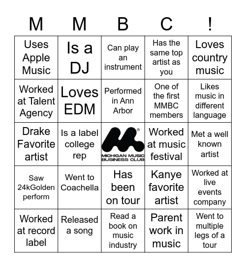 MMBC Bingo Card