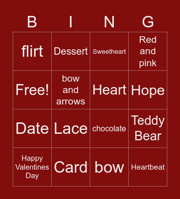 Valentine's Day Bingo Card