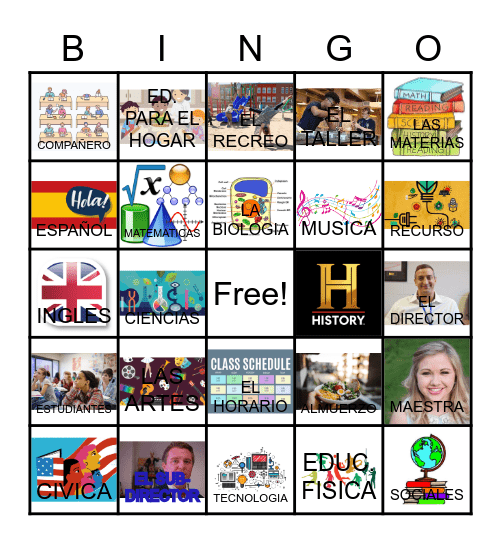 LA ESCUELA Bingo Card