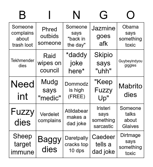 Puglandia Bingo Card