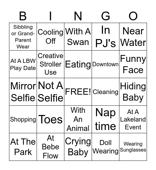 Babywearing Bingo Card