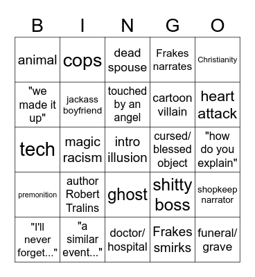 beyond belief Bingo Card