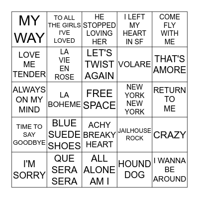 MUSIC BINGO Card