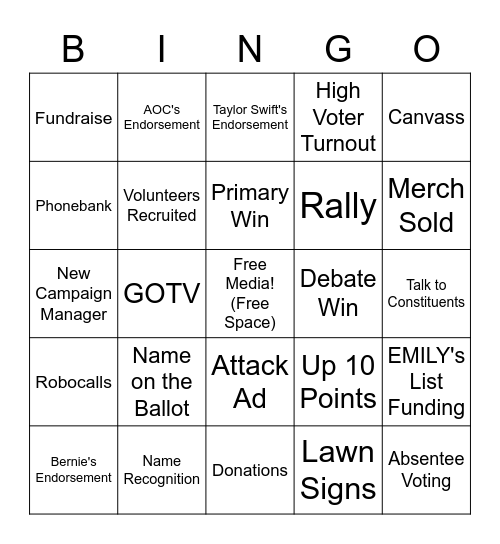 Campaign Bingo Card