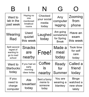 Q + A Bingo! Bingo Card