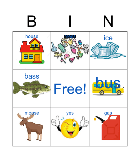 Final /s/ CVC Bingo Card