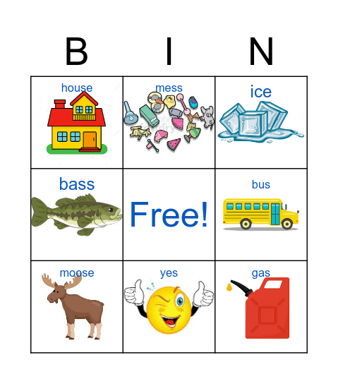Final /s/ CVC Bingo Card
