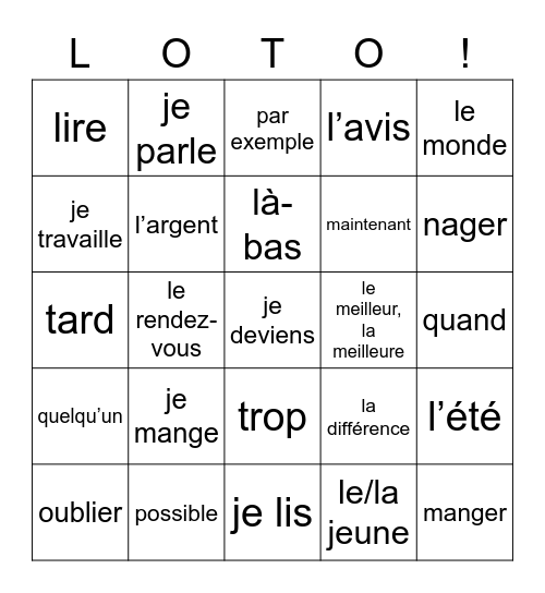 2hv vocalijst Bingo Card